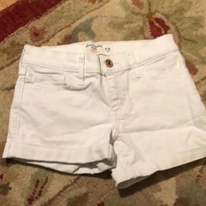 Juniors white jean shorts